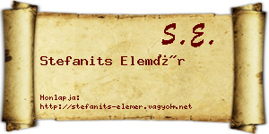 Stefanits Elemér névjegykártya