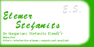 elemer stefanits business card